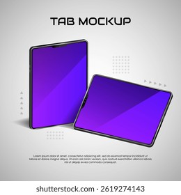 3D Product template MockupTab  Generic Grey3D Grey Tab Mockup Illustration