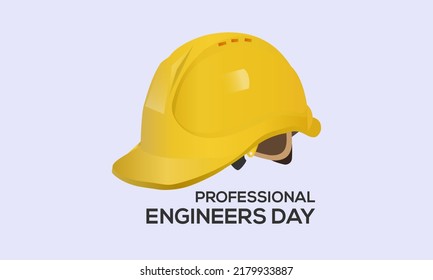 3d Professional Engineers Day in 3rd August. Engineers vector illustration template for banner, card, poster, background. Engineering helmet on isolated background