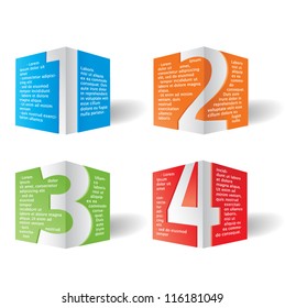 3d  progress template with numbers and place for your text