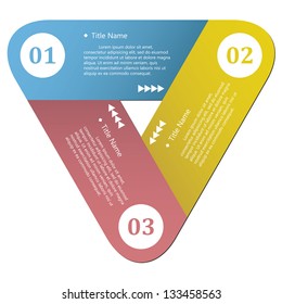 3d progress template with numbers and place for your text. Vector.