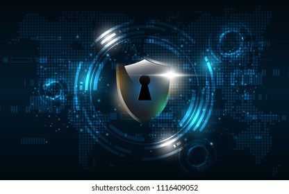 3D Protected guard shield security concept Security cyber digital Abstract technology background protect system innovation concept  vector illustration
