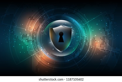3D Protected guard shield security concept Security cyber digital Abstract technology background protect system innovation concept  vector illustration
