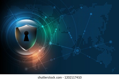3D Protected guard shield security concept Security cyber digital Abstract technology background protect system innovation concept  vector illustration
