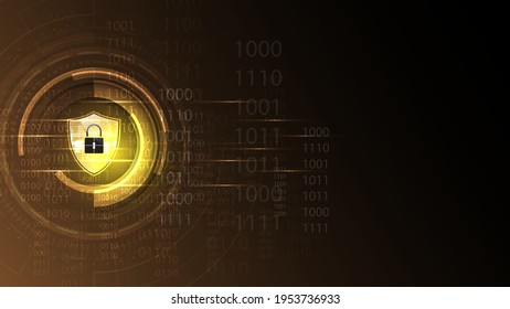 3D Protected guard shield security concept Security cyber digital Abstract technology background protect system innovation concept  vector illustration