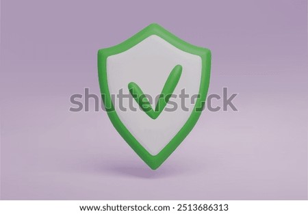 3d protection sign with a check mark. The security icon. Vector illustration EPS 10