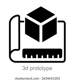3d prototype vector icon concept design