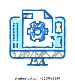 3d prototyping doodle icon sketch vector. 3d prototyping sign. isolated symbol illustration
