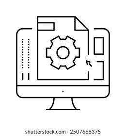 3d prototyping line icon vector. 3d prototyping sign. isolated contour symbol black illustration