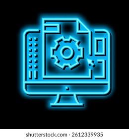 3d prototyping neon light sign vector. 3d prototyping illustration