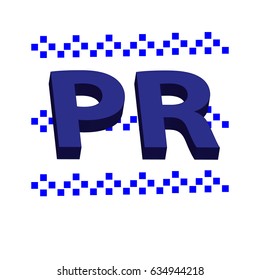 3D Public relations symbol isolated on white background.