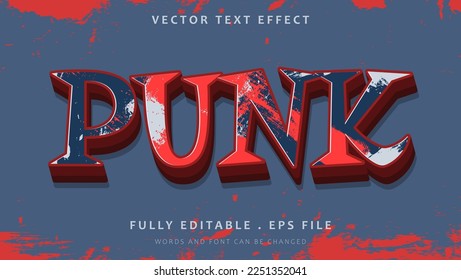 3d Punk Grunge Editable Text Effect Design Template. Effect Saved In Graphic Style