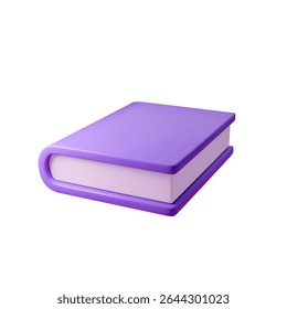 3d Purple book vector illustration, symbolizing knowledge or literature in modern design. Ideal for education, learning resources, and digital libraries. High-quality and trending stock asset.