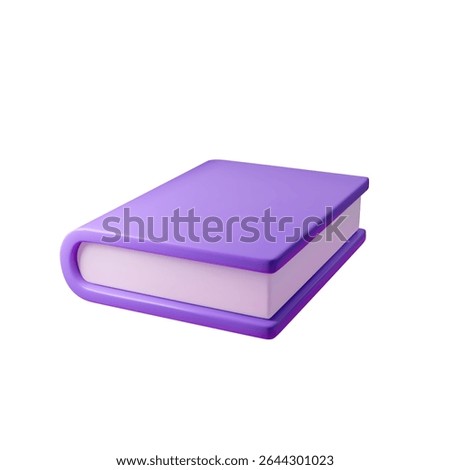 3d Purple book vector illustration, symbolizing knowledge or literature in modern design. Ideal for education, learning resources, and digital libraries. High-quality and trending stock asset.