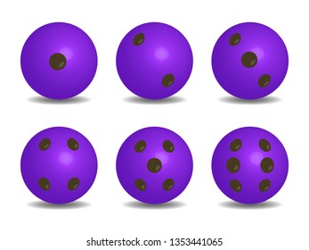 3d Purple Color Vector Dice