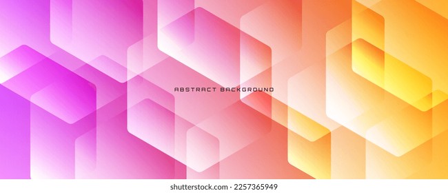 3D purple geometric abstract background overlap layer on bright space with rounded hexagons effect. Minimalist graphic design element colorful style concept for banner, flyer, card, or brochure cover