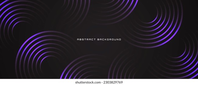 3D purple geometric abstract background overlap layer on dark space with circle gradient effect decoration. Graphic design element modern style concept for banner, flyer, card, or brochure cover