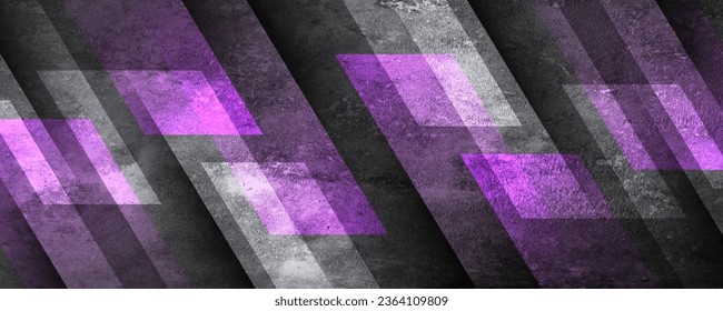 3D purple gray techno abstract background overlap layer on dark space with rough decoration. Modern graphic design element cutout shape style concept for web banners, flyer, card, or brochure cover