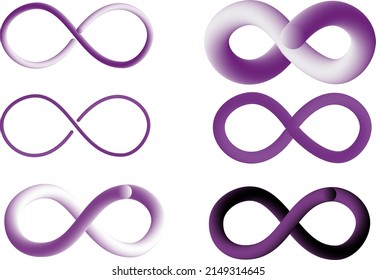 3D Purple infinity symbol vector icon