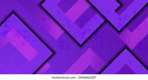 Linhas roxas 3D abstrato fundo sobrepor camada no espaço escuro com decoração de efeito de setas. Design gráfico moderno. eps 10 em apresentação