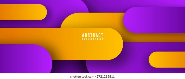 Capa abstracta de fondo naranja púrpura 3D se superpone en el espacio brillante con la decoración del efecto de líneas redondeadas. Concepto moderno del estilo del recorte del elemento del Diseño gráfico para el Web, el arte, el volante, la tarjeta, o la cubierta del folleto