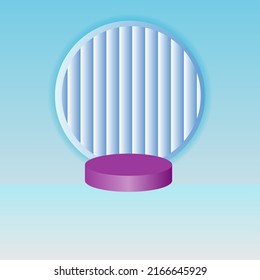 3D purple  pastel blue product podium on background vector,Abstract geometry pedestal violet concept. Studio stand platform. 