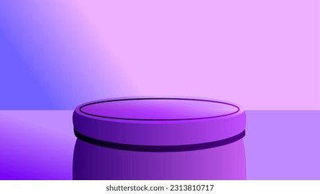 3D purple pink podium over gradient stage abstract background
