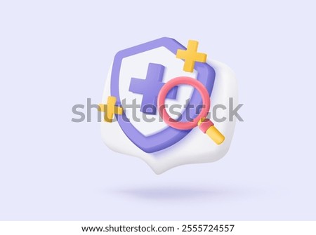 3d purple plus icon on the white colours background. First aid and health care with pure medical. Medical symbol of emergency help. 3d math signs icon vector render illustration