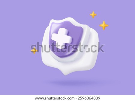 3d purple plus icon on the white colours background. First aid and health care with pure medical. Medical symbol of emergency help. 3d math signs icon vector render illustration