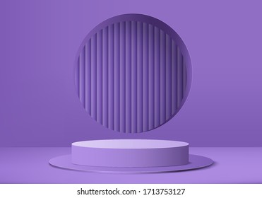 3D purple product podium background vector  Abstract minimal geometry pedestal violet concept  Studio stand platform  Podium purple   marketing present stage  3D podium purple rendering vector