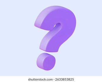 3D Purple Question Mark. Vector Icon for FAQ, Help, and Design Concepts.