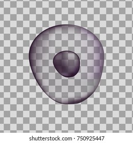 3d Purple Round Human Cell Isolated On Transparent Background. Realistic Vector Illustration. Template For Medicine And Biology Presentations, Flyers, Posters. Eps10.