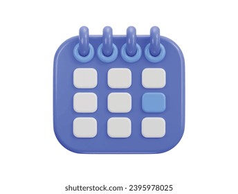 3d purple shine calendar icon design