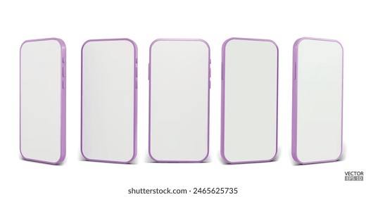 Maqueta smartphone 3D púrpura