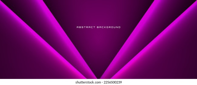 Capa de superposición de fondo abstracto de tecnología 3D púrpura en el espacio oscuro con decoración de línea clara. Concepto de estilo de corte de elementos de diseño gráfico para banner, volante, tarjeta, portada de folleto o página de inicio