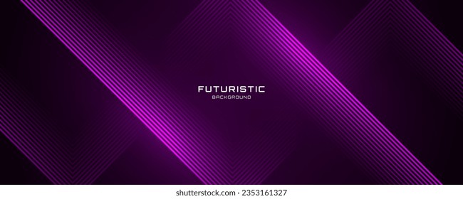 3D purple techno abstract background overlap layer on dark space with glowing rhombus lines decoration. Modern graphic design element future style concept for banner, flyer, card, or brochure cover