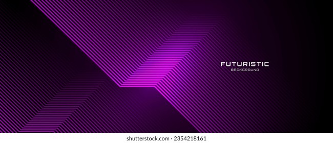 3D purple techno abstract background overlap layer on dark space with glowing lines shape decoration. Modern graphic design element future style concept for banner, flyer, card, or brochure cover