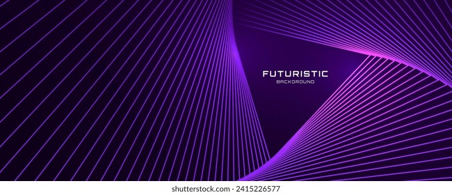 3D purple techno abstract background overlap layer on dark space with glowing lines shape decoration. Modern graphic design element future style concept for banner, flyer, card, or brochure cover