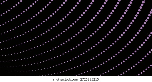 Fondo de tecno púrpura 3D. Visualización de big data en espacio oscuro con líneas de puntos en forma de decoración. Concepto moderno del estilo del círculo de los puntos del elemento de Diseño gráfico para el Anuncio, el volante, la tarjeta, la cubierta o el folleto