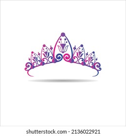 3D Purple Vector Princess Crown
