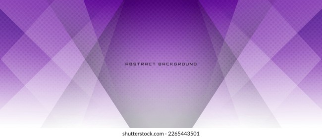 3D purple white geometric abstract background overlap layer on bright space with halftone decoration. Simple graphic design element cutout style concept for banner, flyer, card, or brochure cover