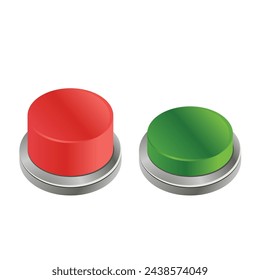 3d Push Button Icon in Vector