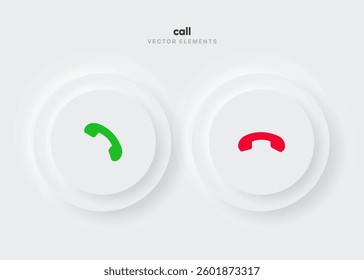 3D push phone button icon, incoming call, calling, mobile, voice talk, contact symbol. Accept call. Social media sign for website, mobile app, UI, UX, GUI.