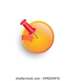 3D push pin icon vector illustration