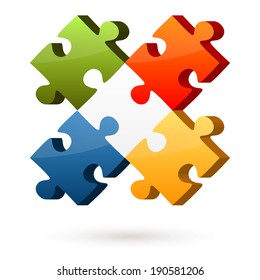 3D Puzzle - 4 options with center