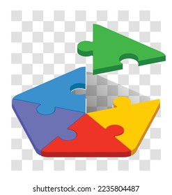 3D puzzle. back to school. vector
