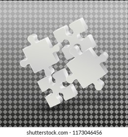 3D puzzle business presentation. On a transparent background. Business presentation. Vector.