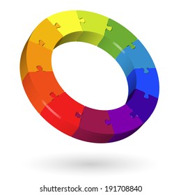 3D puzzle circle - 12 parts