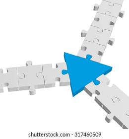 3D Puzzle Connection / Teamwork symbolism