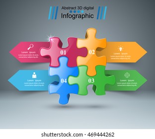 3d puzzle icon on the grey background.