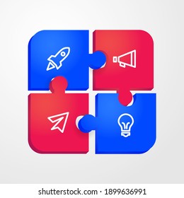 3.ᵉʳ vector de diseño infográfico de rompecabezas